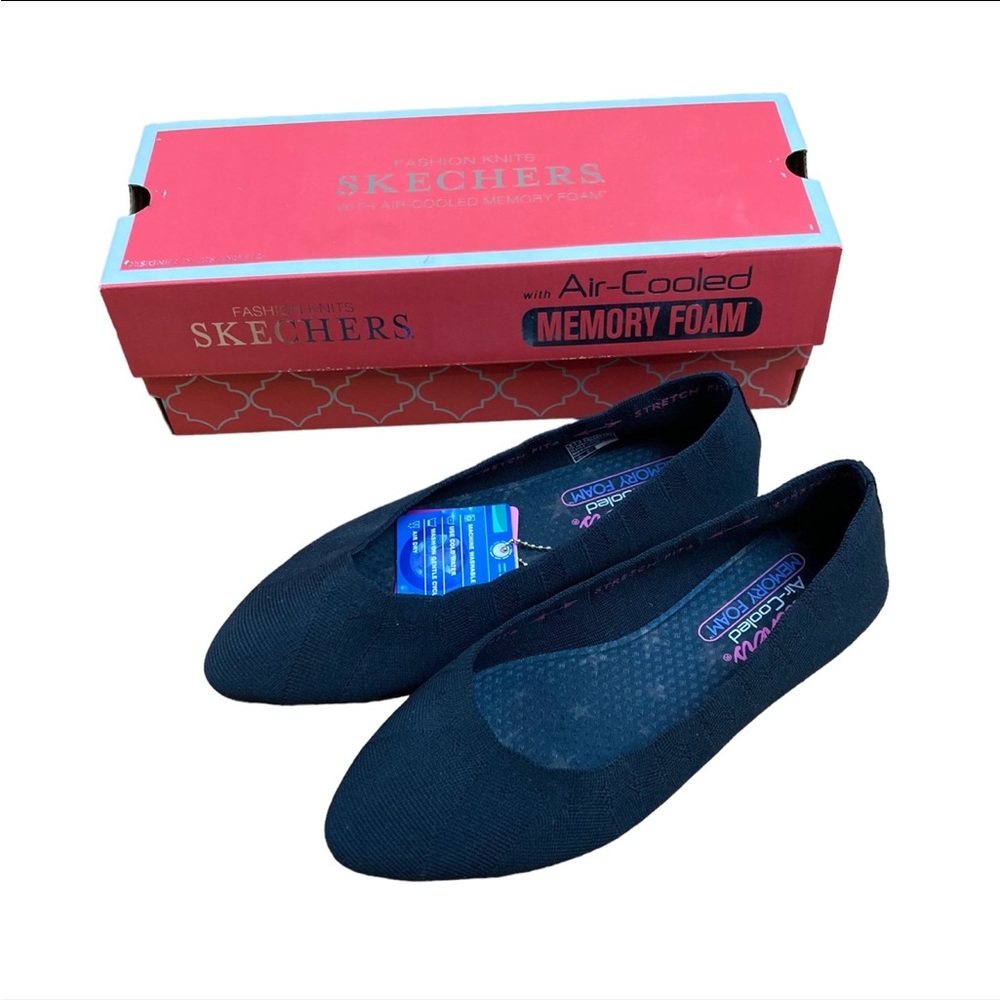 Skechers Cleo Flats “Bewitch” Black with Memory Foam NEW - Size 7